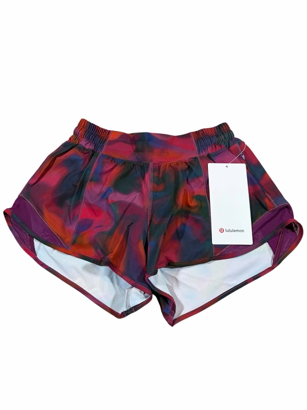 NWT Lululemon Hotty Hot Short *LR Lined 2.5” (Glow Multi/Chilled Grape) Size 4
